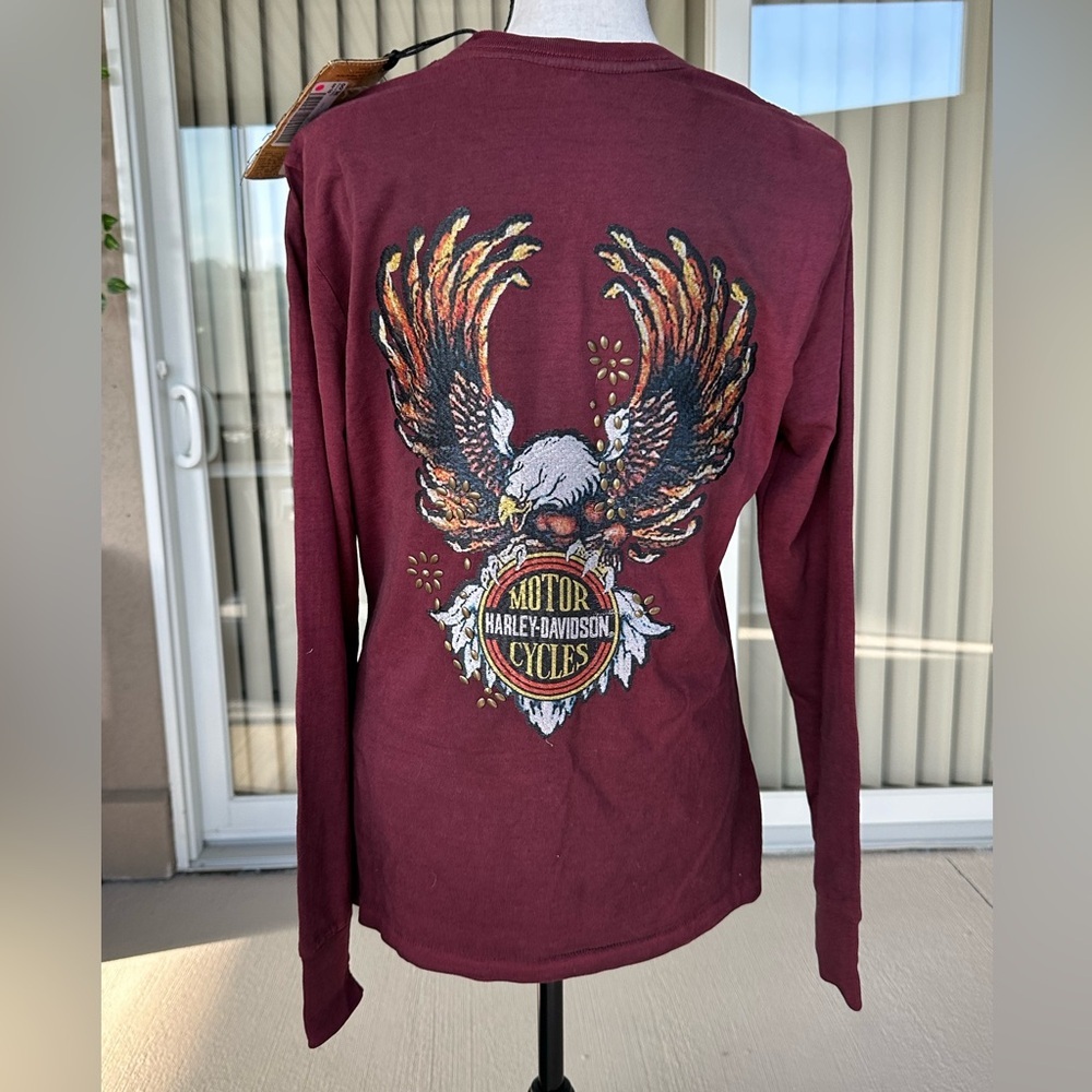 Harley-Davidson Red Long Sleeve Relaxed Tee - Picture 2 of 10